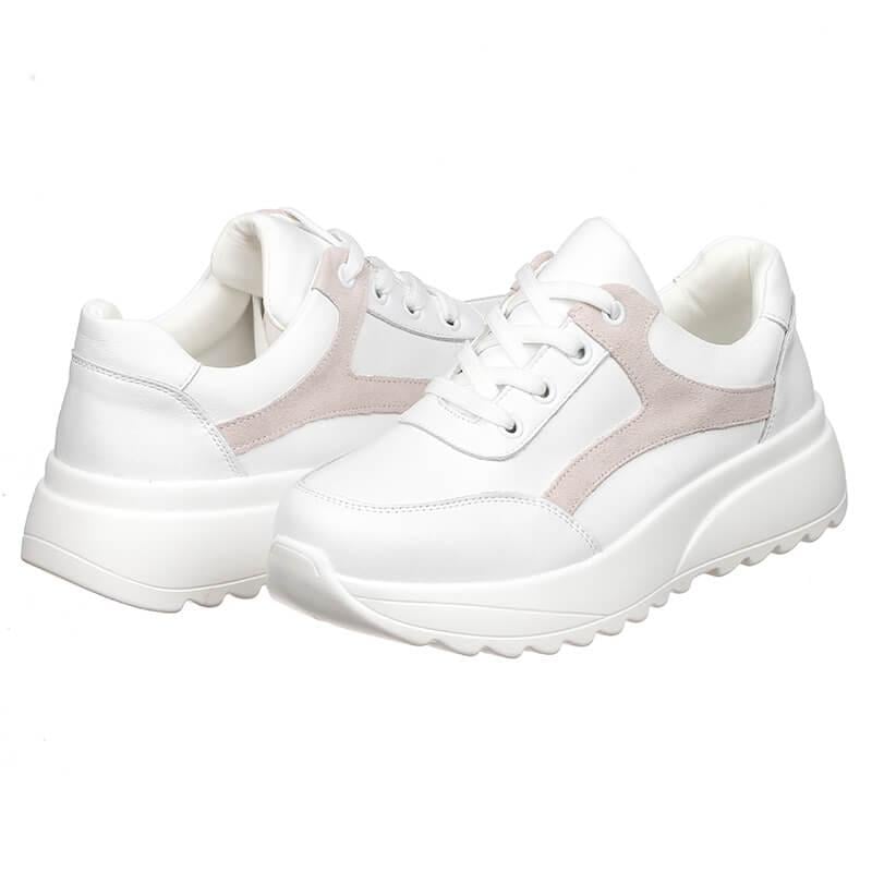 Кроссовки женские Hengji B05-4 кожа р. 40 Белый (20012)