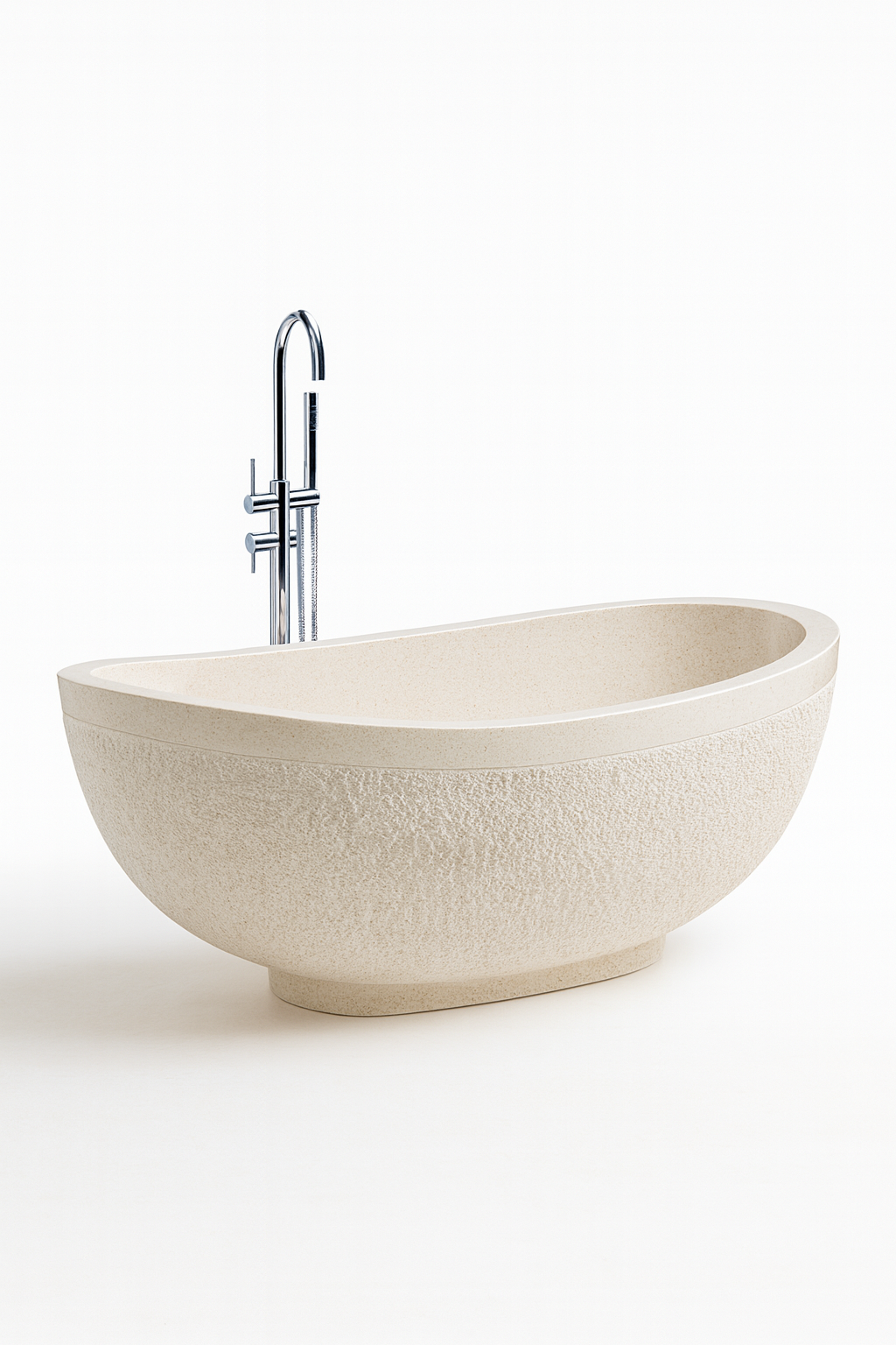 Ванна SpiritofStone Terazzo Old отдельно стоящая из литого камня 180х100 см Бежевый (RS-11)