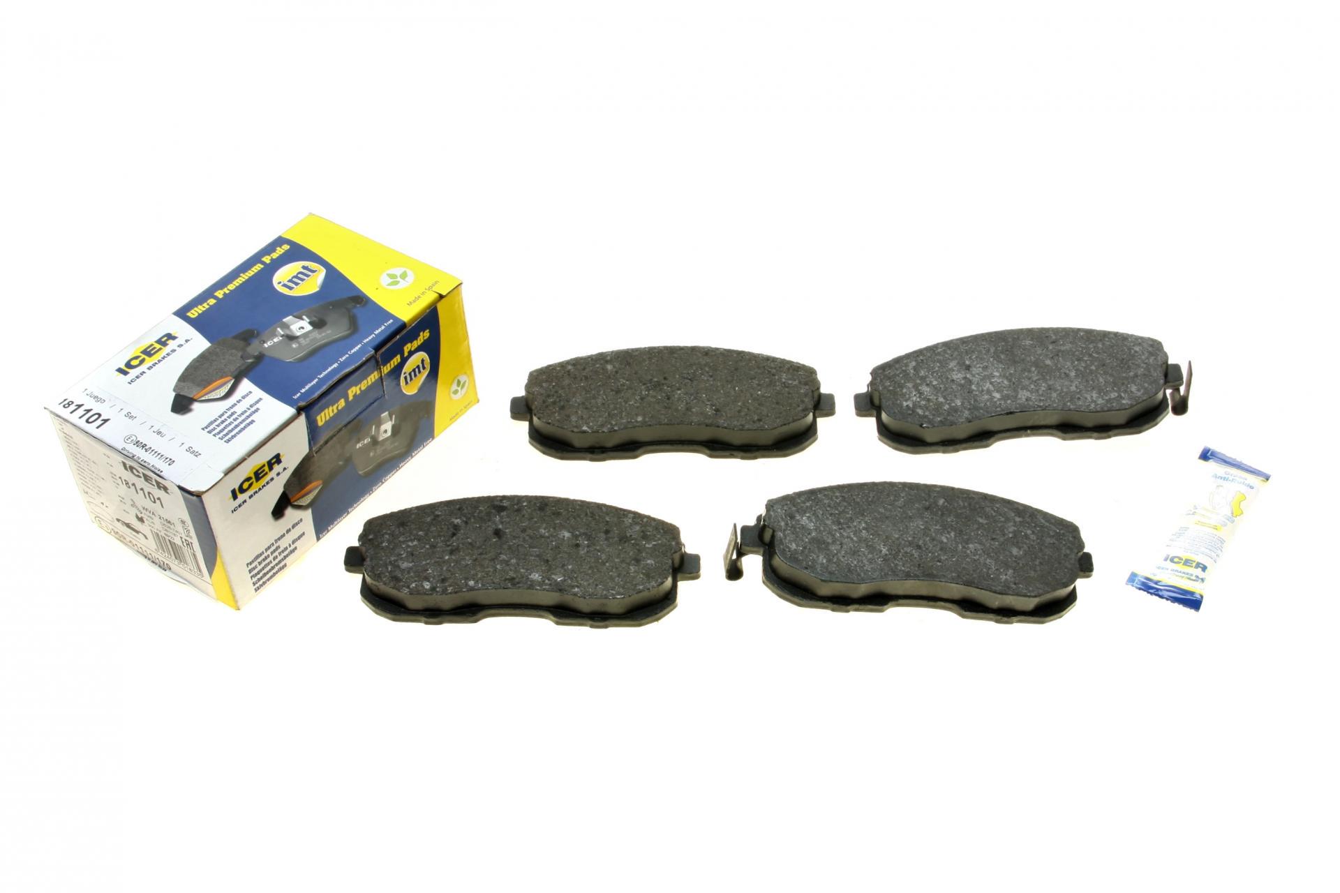 Колодки тормозные передние ICER для Nissan Altima/Bluebird/Maxima 88-/Teana 03-13/Tiida 11-/Renault Safrane (181101)