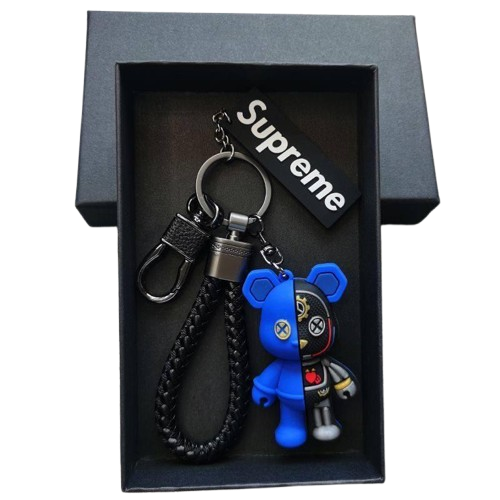 Брелок для ключей Bearbrick Киборг Supreme Сине-черный (4627346Bbl) Брелок для ключей Bearbrick Киборг Supreme Сине-черный (4627346Bbl)