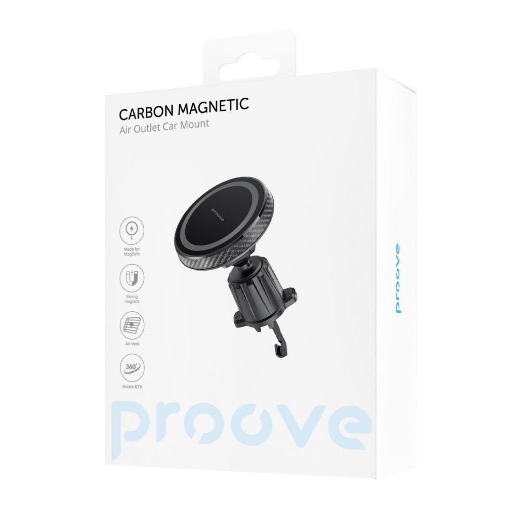 Держатель в машину Proove Carbon Magnetic Air Outlet Car Mount Черный - фото 7