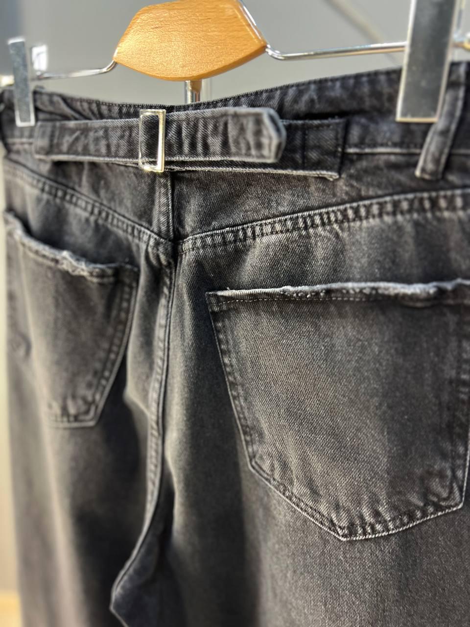 Джинси жіночі Q-4 3013 Skaiter баггі вільні оверсайз шви на колінах затяжка на таліі р. 31 Чорний (3043) - фото 2 Джинси жіночі Q-4 3013 Skaiter баггі вільні оверсайз шви на колінах затяжка на таліі р. 31 Чорний (3043) - фото 2