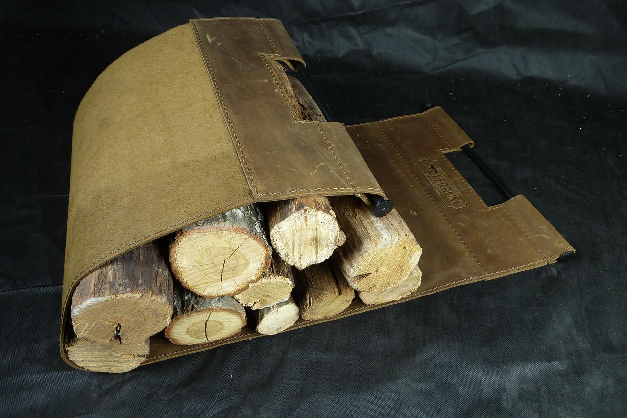 Сумка для дров из натуральной кожи
