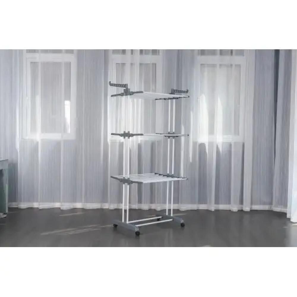 Сушилка для одежды многоярусная Bonro B07 раскладная на колесиках Серый (124-76-42400230) - фото 9 Сушилка для одежды многоярусная Bonro B07 раскладная на колесиках Серый (124-76-42400230) - фото 9