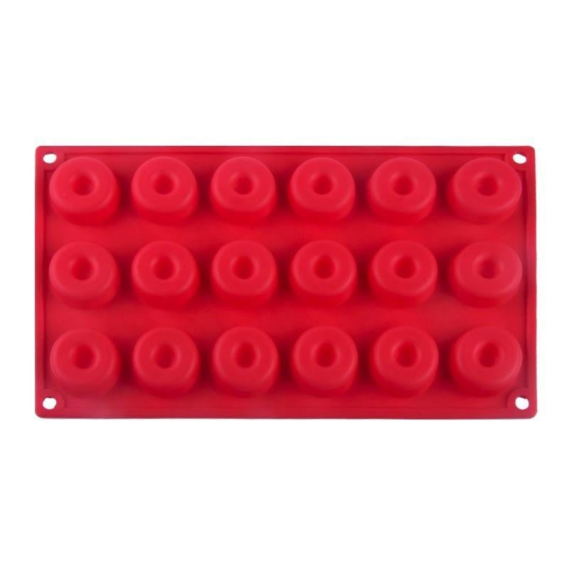Форма силиконовая 18 яч. 29х17х1,2 см Ø 3,9 см 1 шт. Красный (ХК1829ф07)