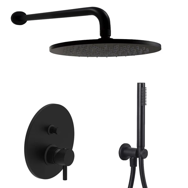 Душевая система скрытого монтажа Paffoni Light KITLIG015NO Черный матовый (35623864)