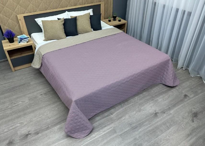 Покрывало двухстороннее микрофибра Decorator Microfiber Ромб 160х215 см Сиреневый/Бежевый (85-118 1) - фото 6