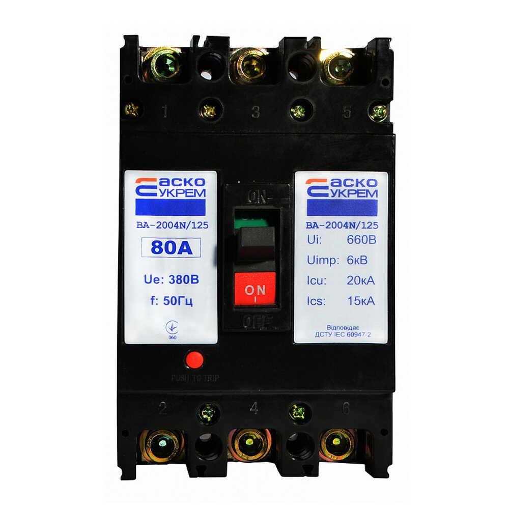 Автоматический выключатель АСКО-УКРЕМ ВА-2004N/125 3р 80А (A0010040066)