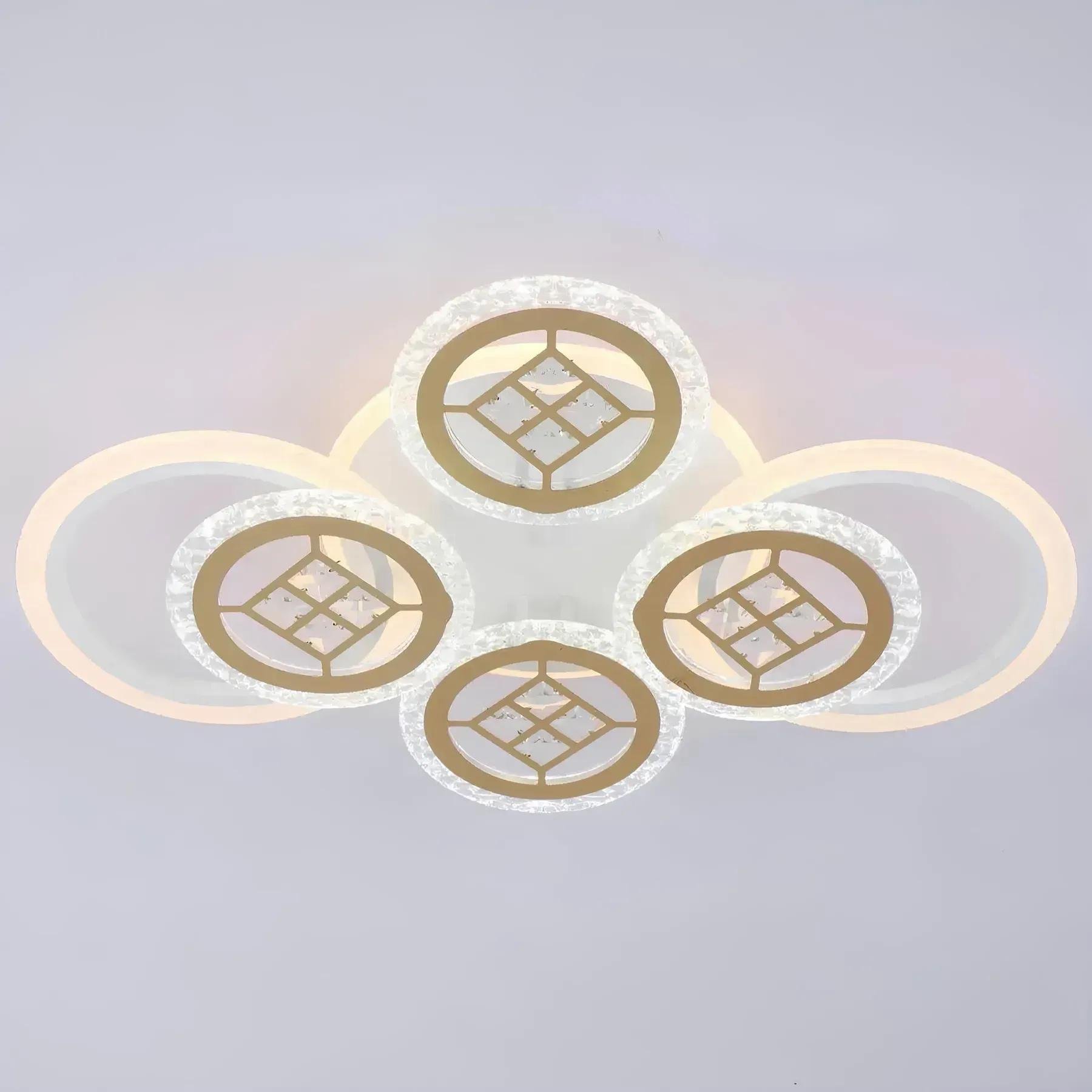 LED-люстра потолочная Valeso V-K39928-4+2+1 WT/Gold с пультом 124W (28688389)