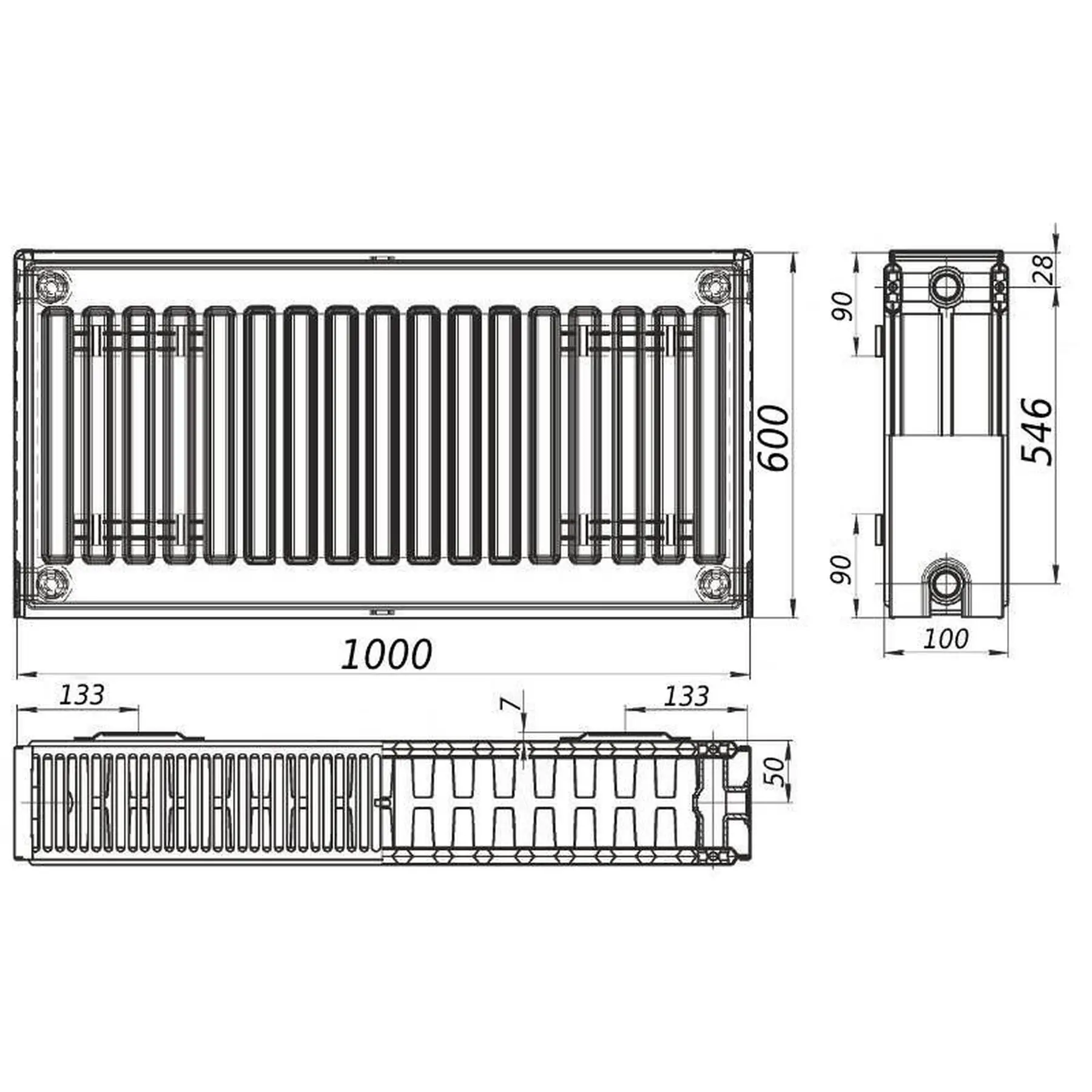 Радиатор стальной панельный QUEEN THERM 22 бок 600х1000 мм (GSR-000021733) - фото 4