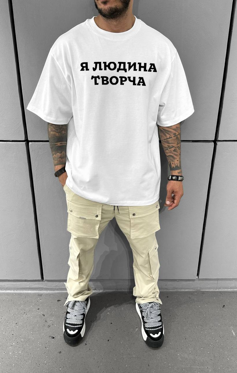 Футболка 58-082 з мерчем XL Білий