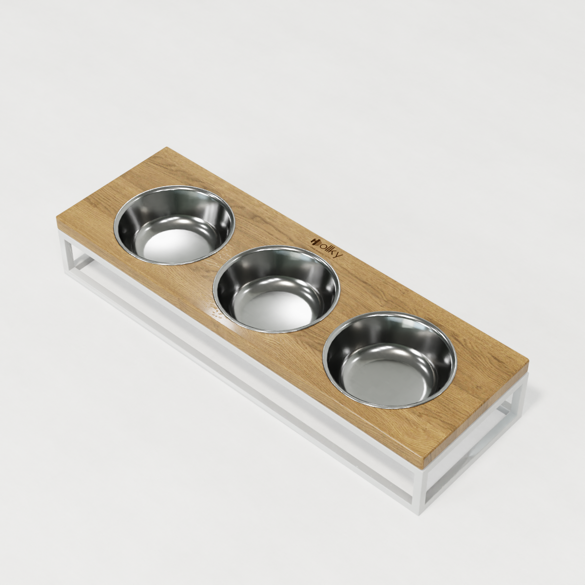 Миски на підставці для котів і маленьких собак Hollky Base Bar 3х0,45 л (Bar-54187-WHNT) - фото 2 Миски на підставці для котів і маленьких собак Hollky Base Bar 3х0,45 л (Bar-54187-WHNT) - фото 2