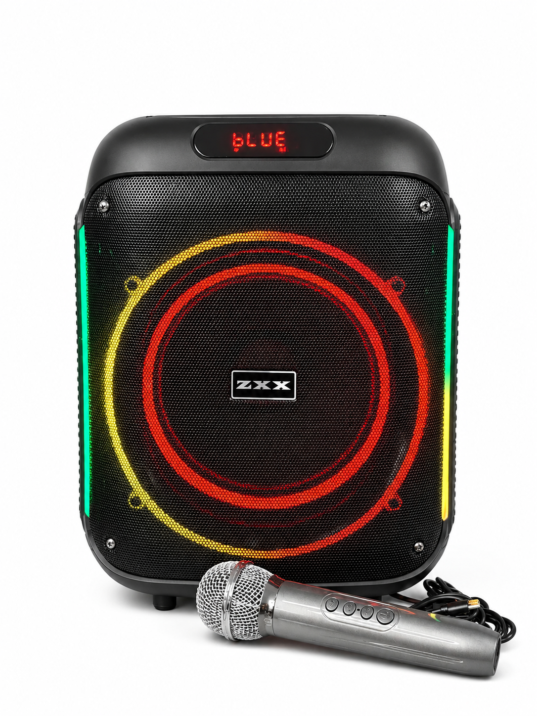 Портативна колонка ZXX-5502 Bluetooth 80 Вт з караоке мікрофоном/RGB-підсвіткою TWS FM USB TF (ML-06304)
