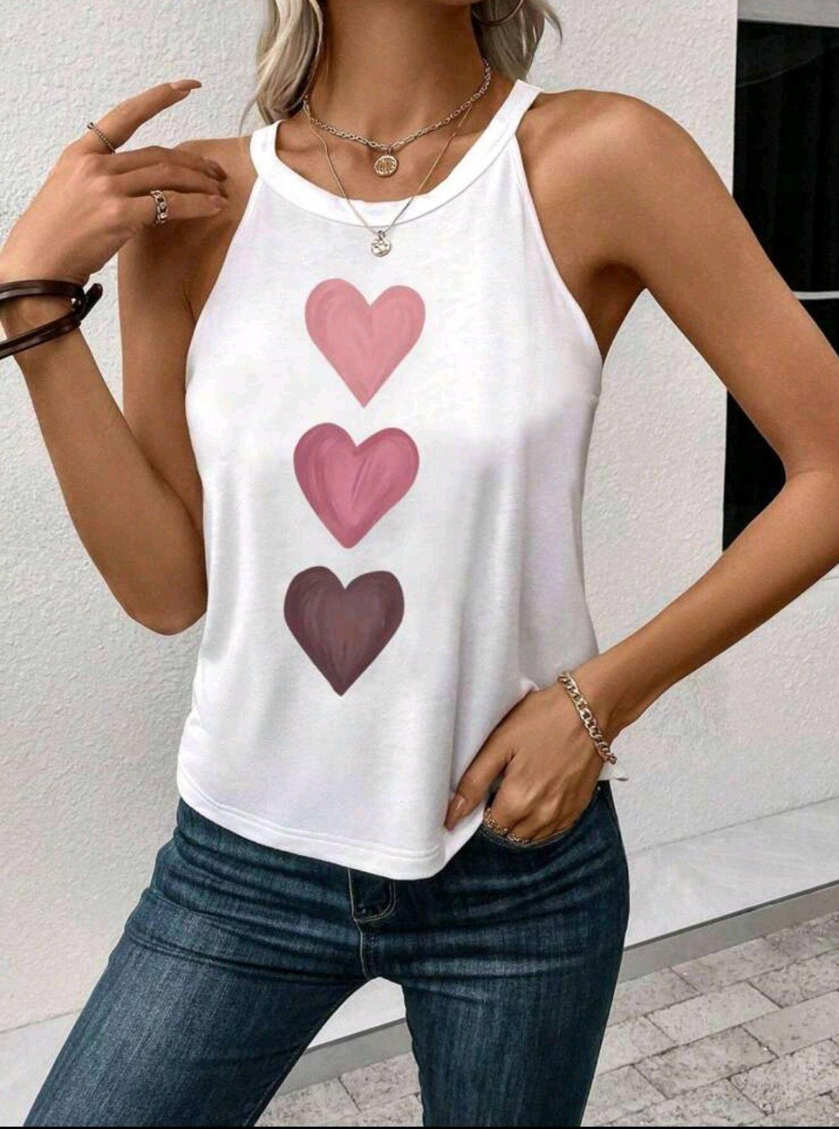 Майка жіноча Heart Print S Білий (27320331) - фото 3