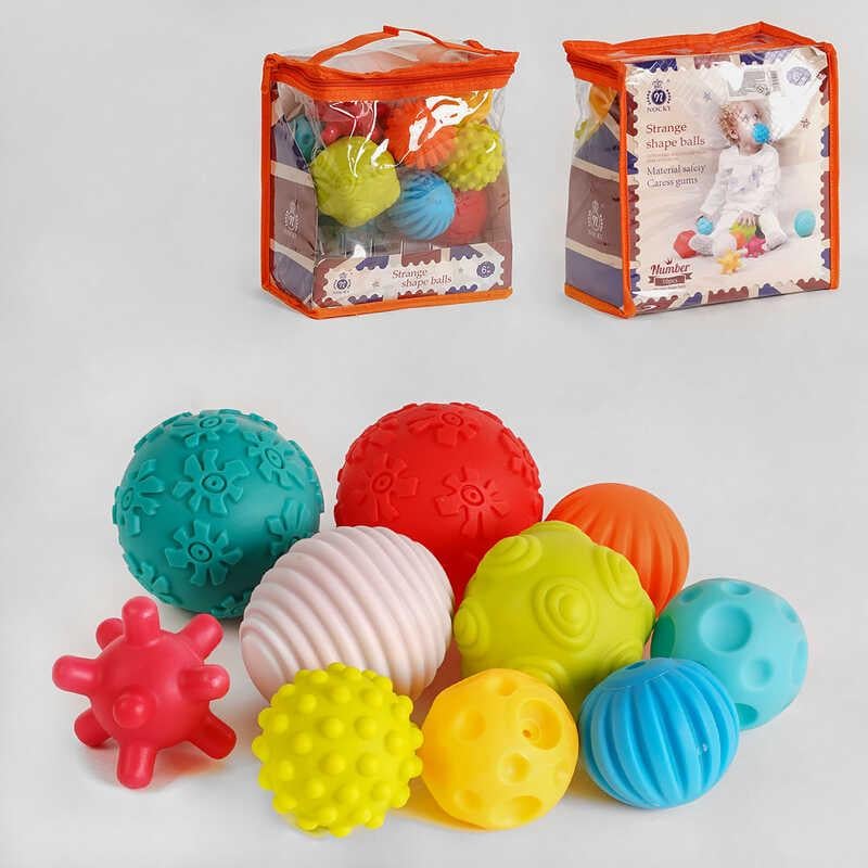 Сенсорные мячики с фактурными поверхностями и пищалкой 10 шт. (8200) - фото 2 Сенсорные мячики с фактурными поверхностями и пищалкой 10 шт. (8200) - фото 2