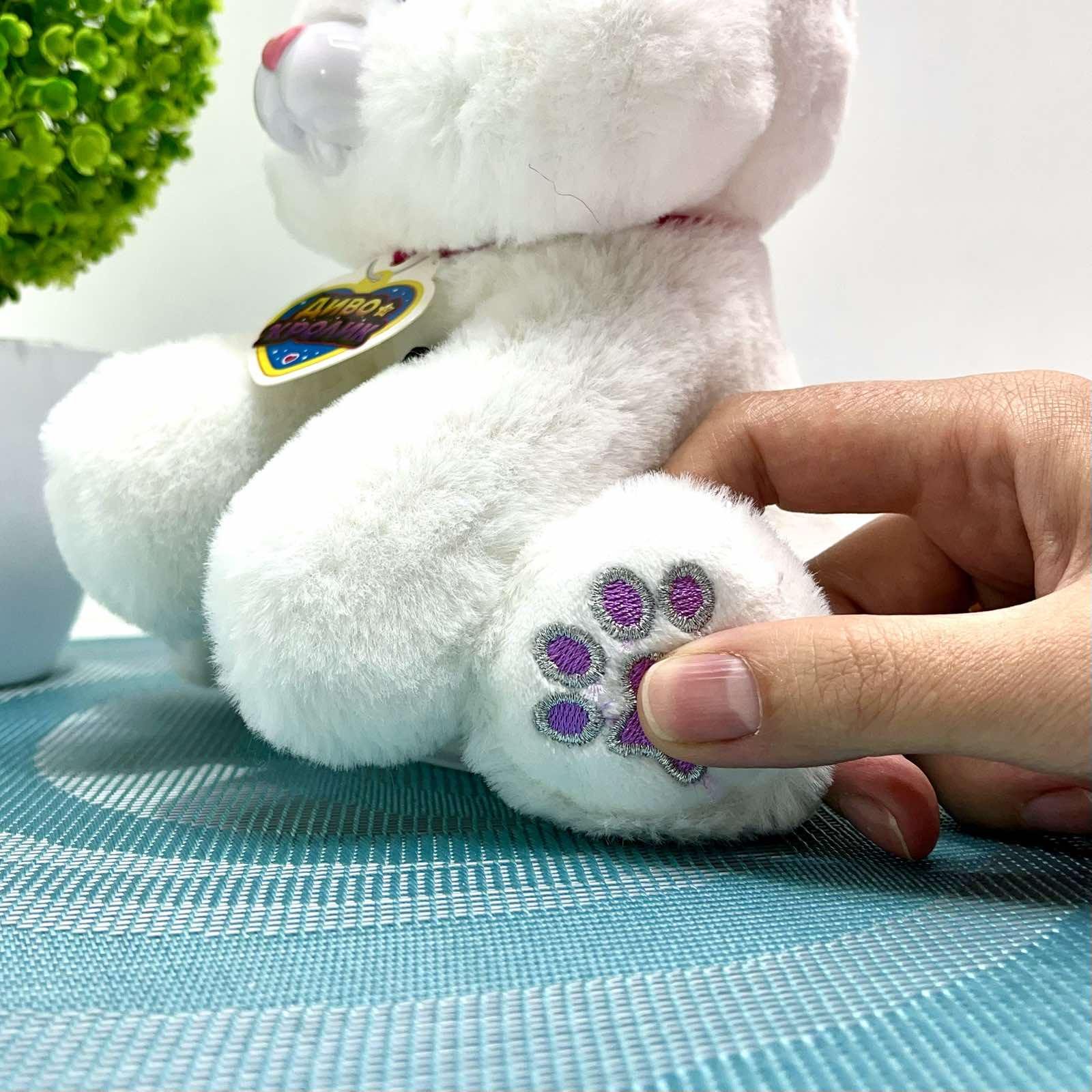 Интерактивная игрушка Чудо Кролик звук/свет/фразы подвижный реагирует на палочку 30 см Белый (M 6144 I UA) - фото 6