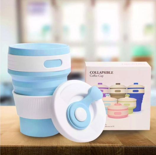 Чашка силиконовая Collapsible с герметичной крышкой и поилкой 350 мл Голубой - фото 3 Чашка силиконовая Collapsible с герметичной крышкой и поилкой 350 мл Голубой - фото 3