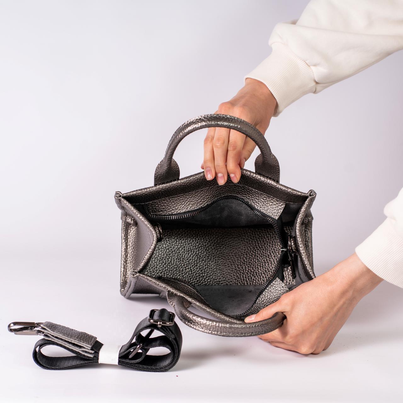 Сумка женская тоут XENIA № 40-24 из эко-кожи Серый - фото 2