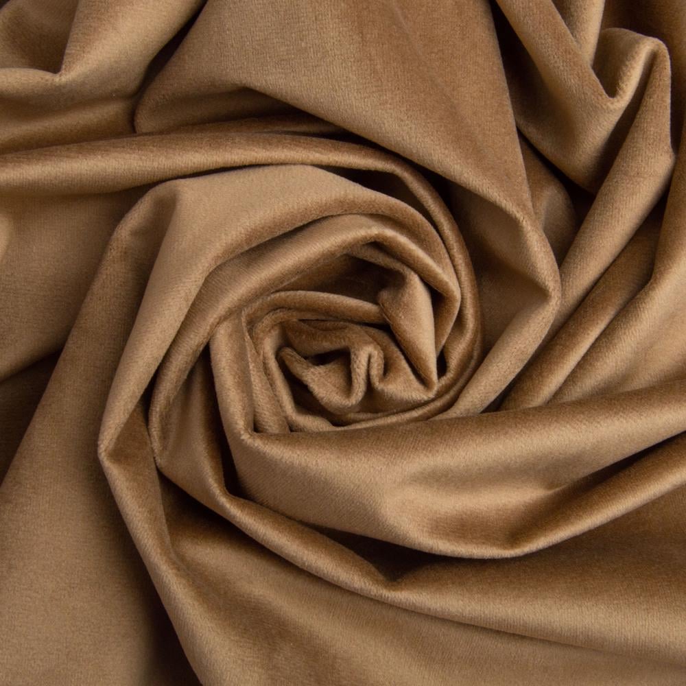 Ткань велюр однотонный Вайлет 290 гр/м2 150 см Темно-бежевый (26876) - фото 1
