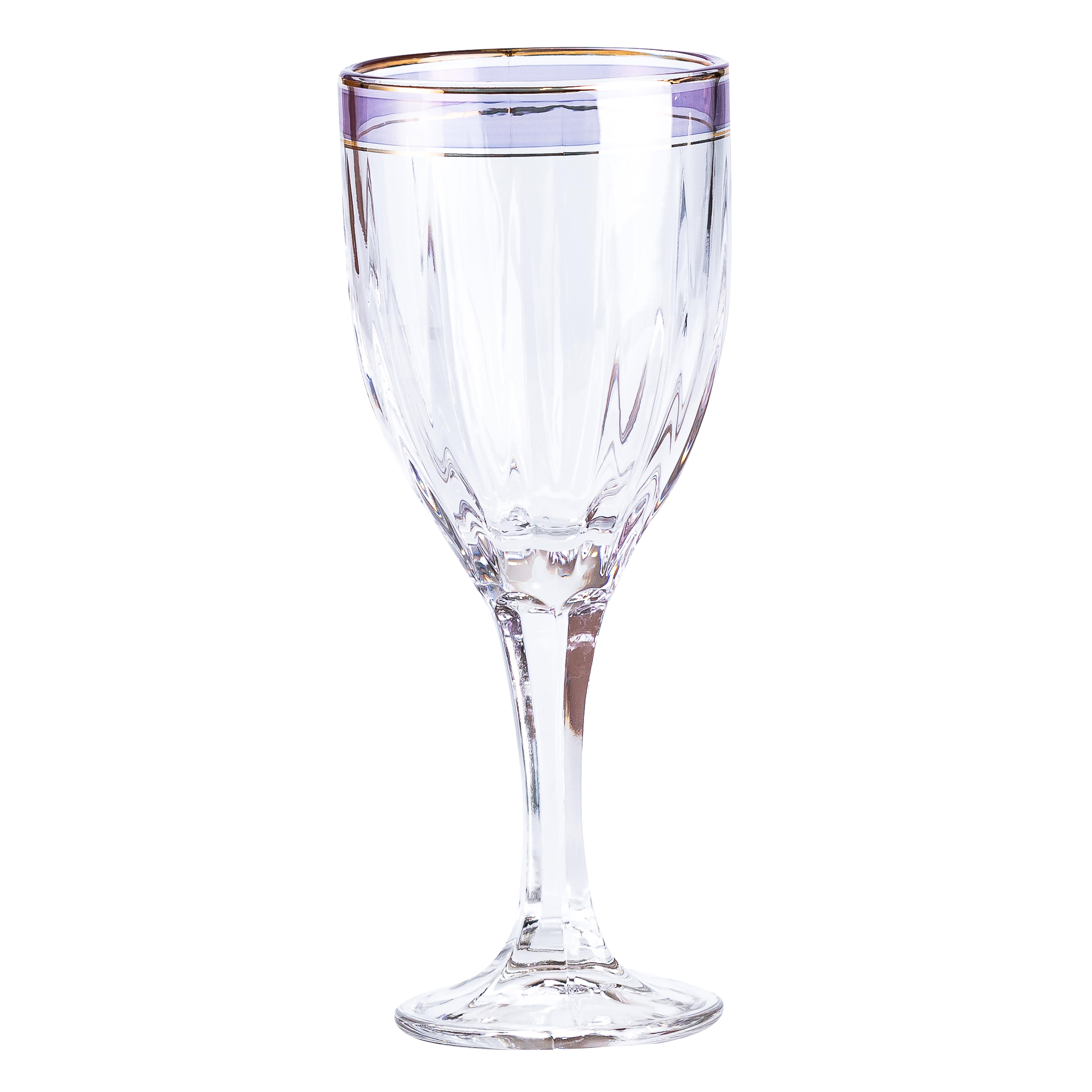 Набір бокалів для вина із золотою облямівкою 6 штук 250 мл Синій (HP549) - фото 2 Набір бокалів для вина із золотою облямівкою 6 штук 250 мл Синій (HP549) - фото 2