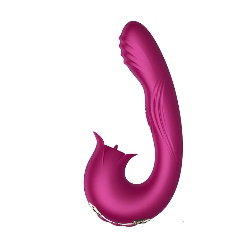 Вибратор с пульсацией и клиторальным стимулятором USB Розовый (pink_OL-SX35)