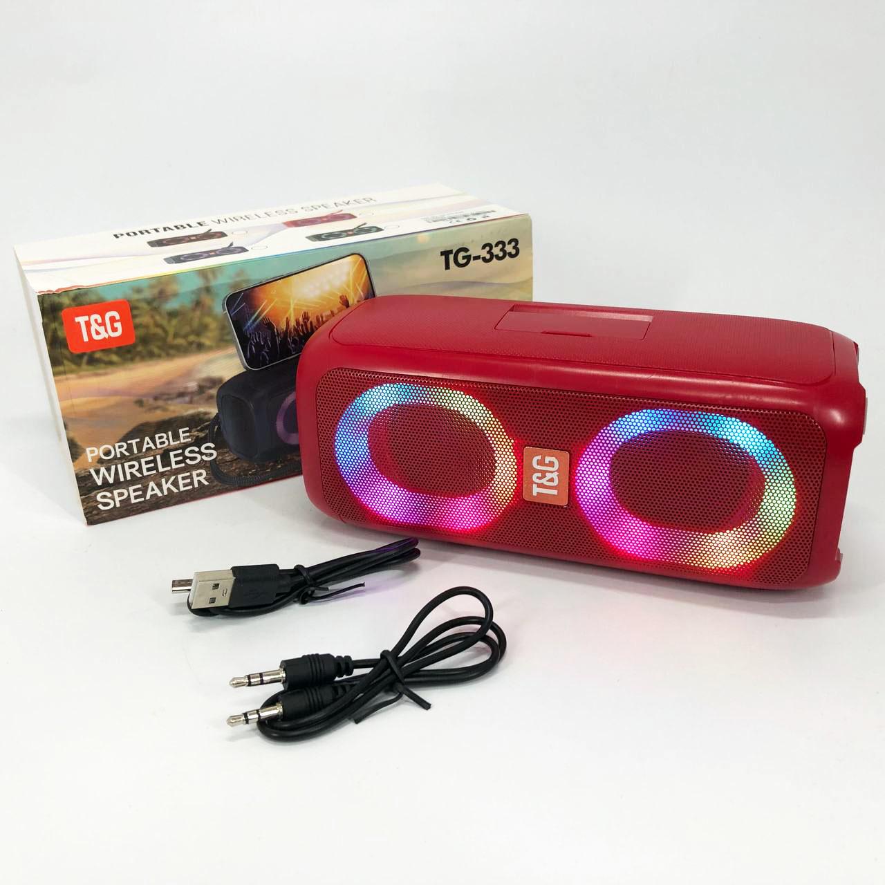 Портативна колонка TG333 2x5W з RGB підсвічуванням Червоний - фото 1