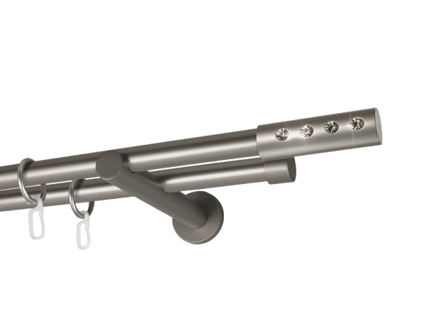 Карниз MStyle Алюр металевий дворядний труба гладка 19/19 мм кронштейн циліндр 200 см Сатин (K020177) Карниз MStyle Алюр металевий дворядний труба гладка 19/19 мм кронштейн циліндр 200 см Сатин (K020177)