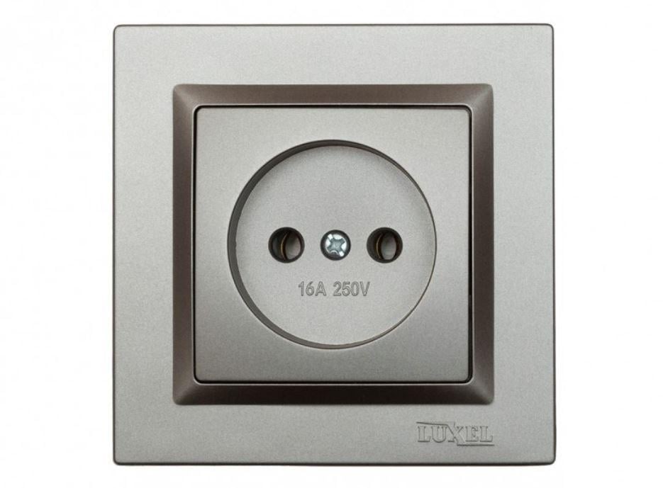 Розетка одинарная Luxel Jazz Графитовый (9701)