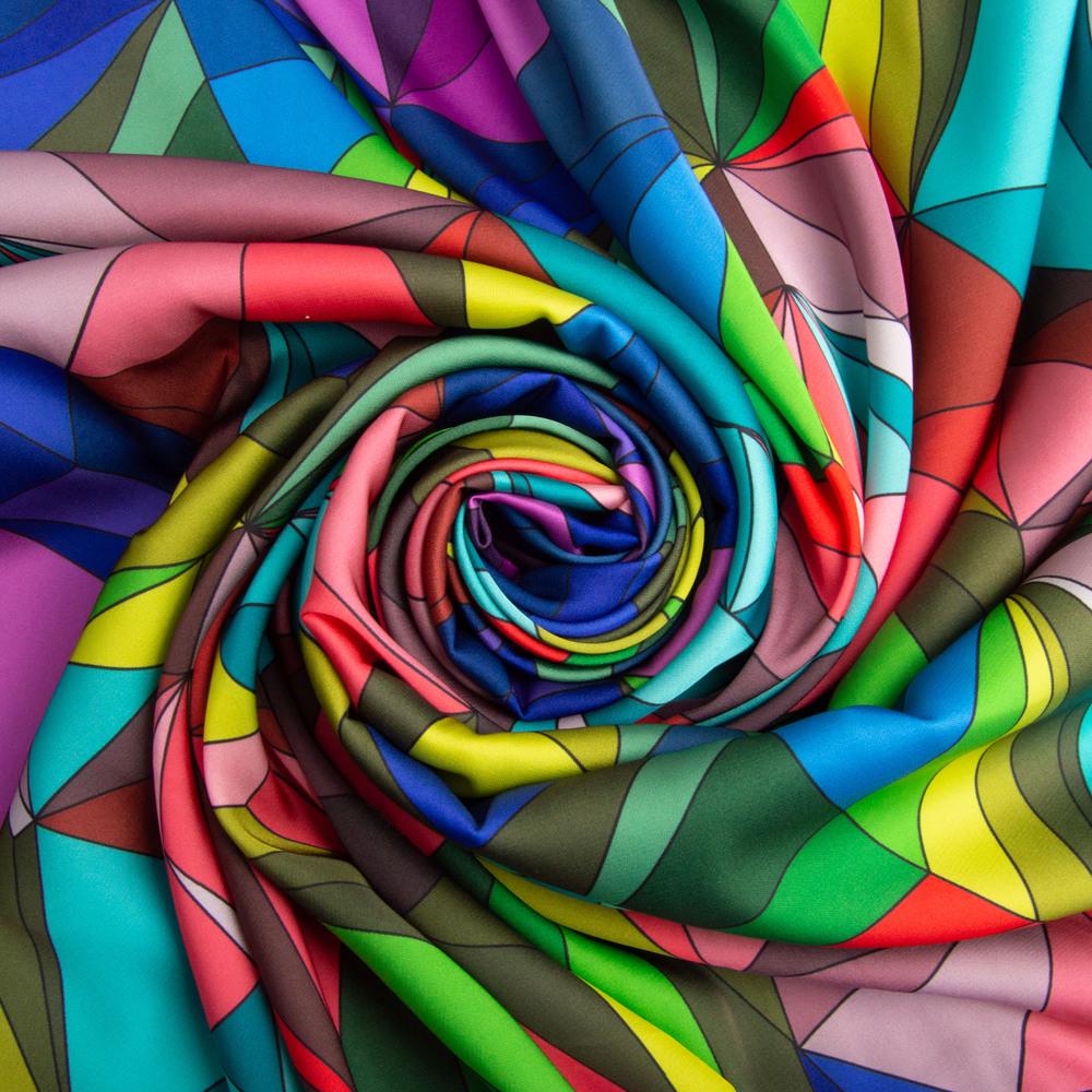 Ткань атлас с рисунком Витраж кристалл 90 гр/м2 145 см (26053)