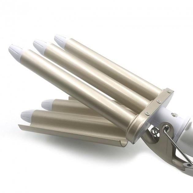 Плойка для завивки волос Geemy GM-2932 на пять волн 17 мм 45 W White/Gold (3_02993) - фото 5