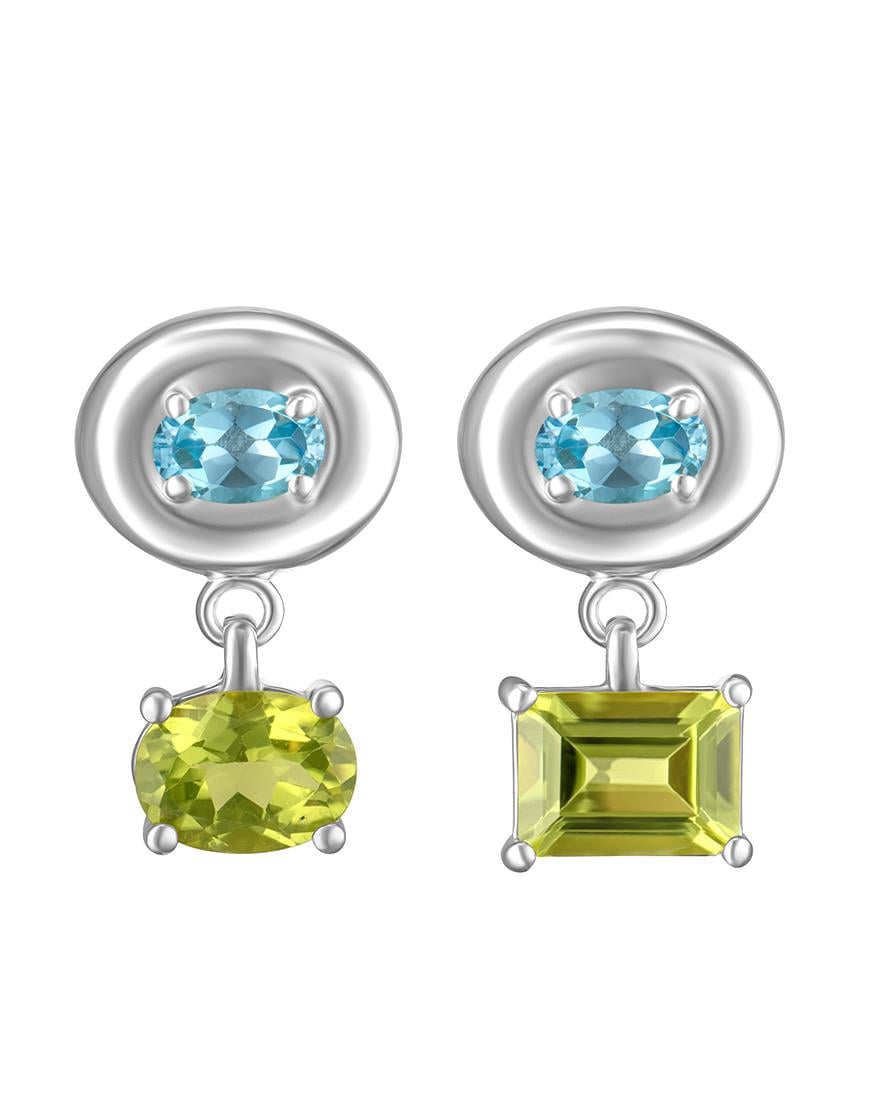 Сережки Splash Blue-Green жіночі RIMMART JEWELRY срібні One size Сережки Splash Blue-Green жіночі RIMMART JEWELRY срібні One size