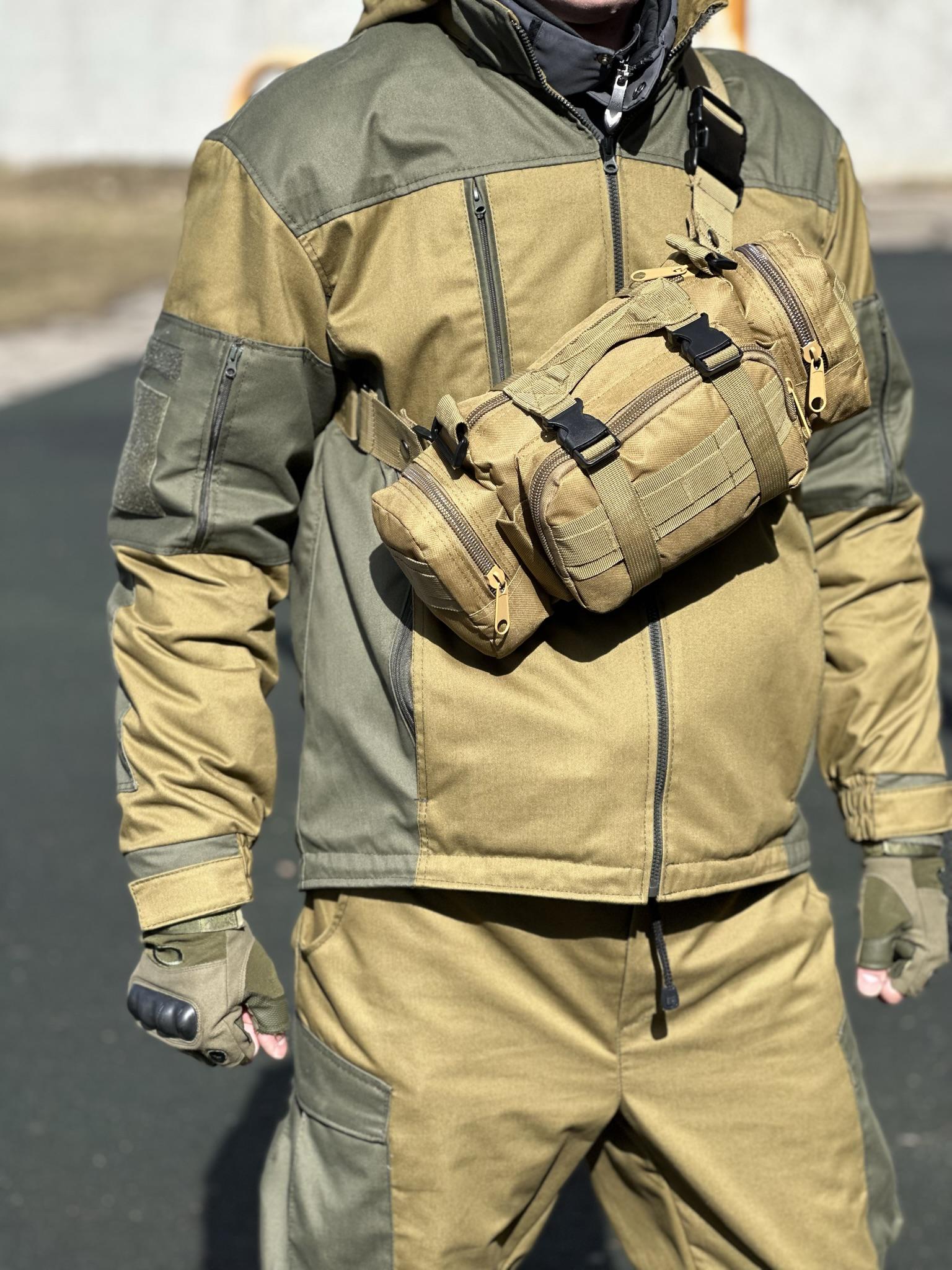 Сумка нагрудная поясная Tactic с ремнем на плечо 5 л Coyote (104-coyote) - фото 4 Сумка нагрудная поясная Tactic с ремнем на плечо 5 л Coyote (104-coyote) - фото 4