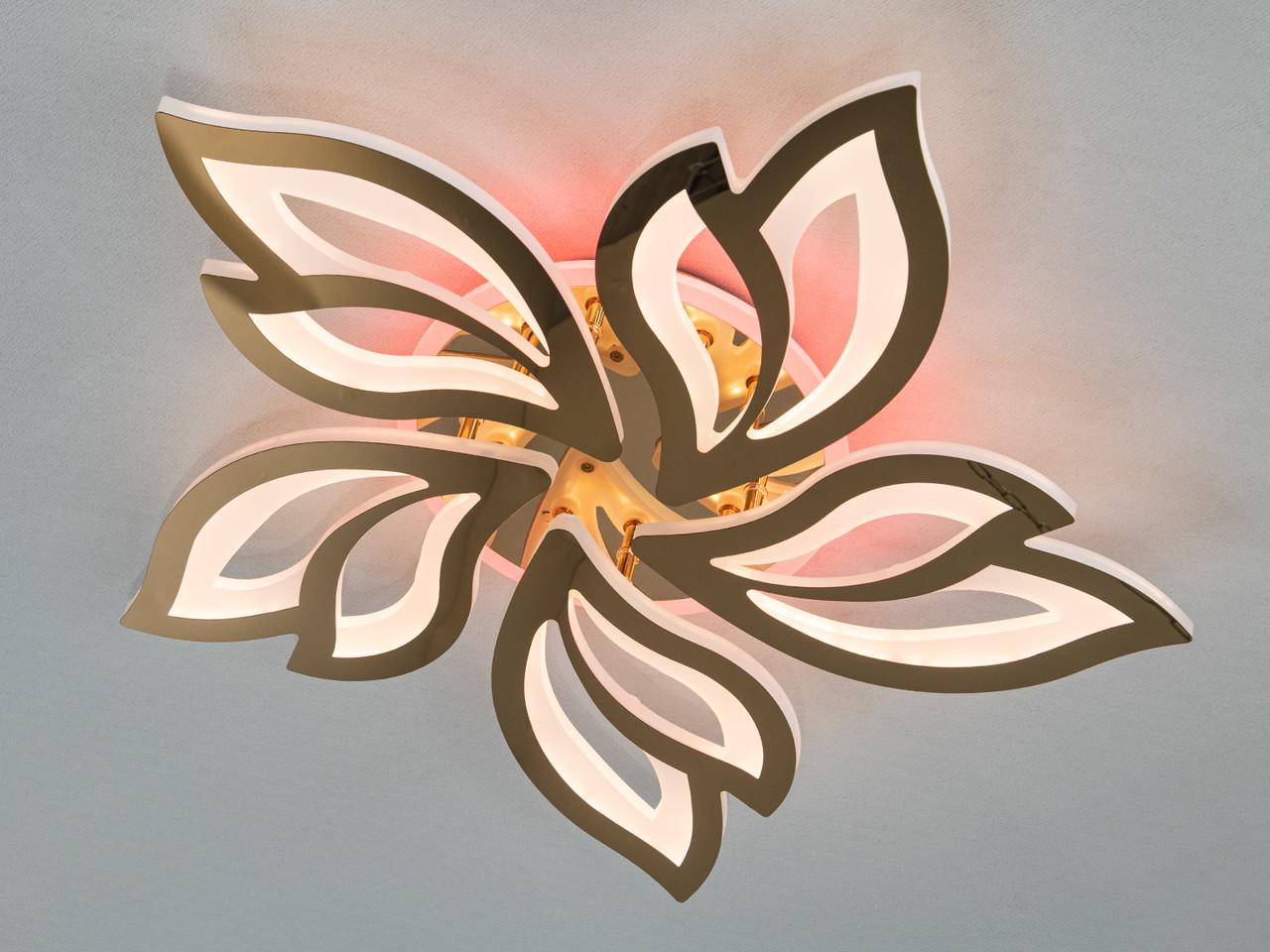 Люстра LED у вітальню з пультом 8165-5G-LS 80W Золотий (2498055995)