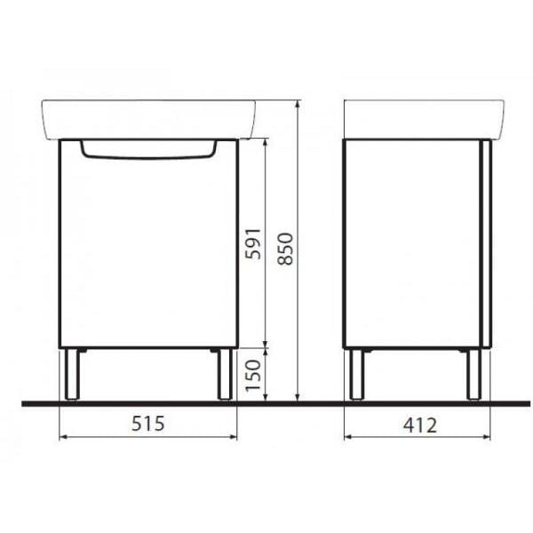 Тумба під умивальник підвісна Kolo REKORD 89545000 51,5x59,1x41,2 см Білий (90709) - фото 2