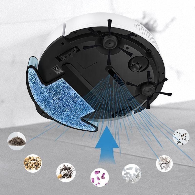 Робот-пылесос Grikey SDJ 3 с баком для воды и приложением для управления 3000 мАч Черный (RT007) - фото 6