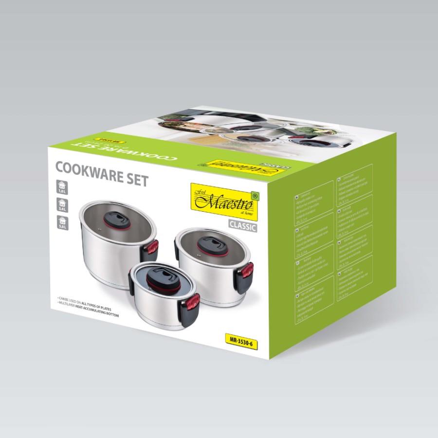 Набір каструль циліндричних зі складними ручками 6 шт. (MR-3530-6) - фото 6 Набір каструль циліндричних зі складними ручками 6 шт. (MR-3530-6) - фото 6