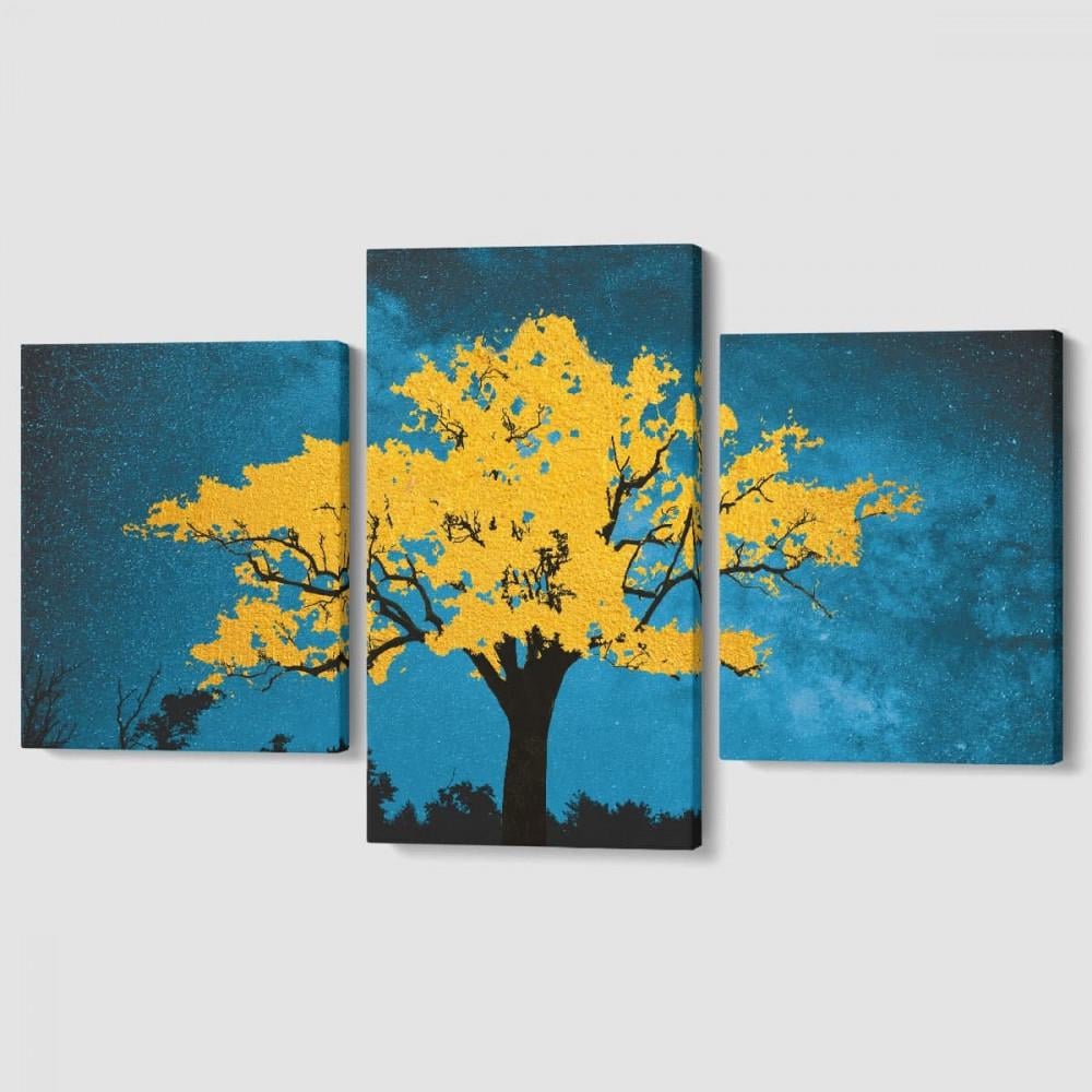 Модульная картина Malevich Store Gold Tree из трех частей 96x60 см (MK322025)