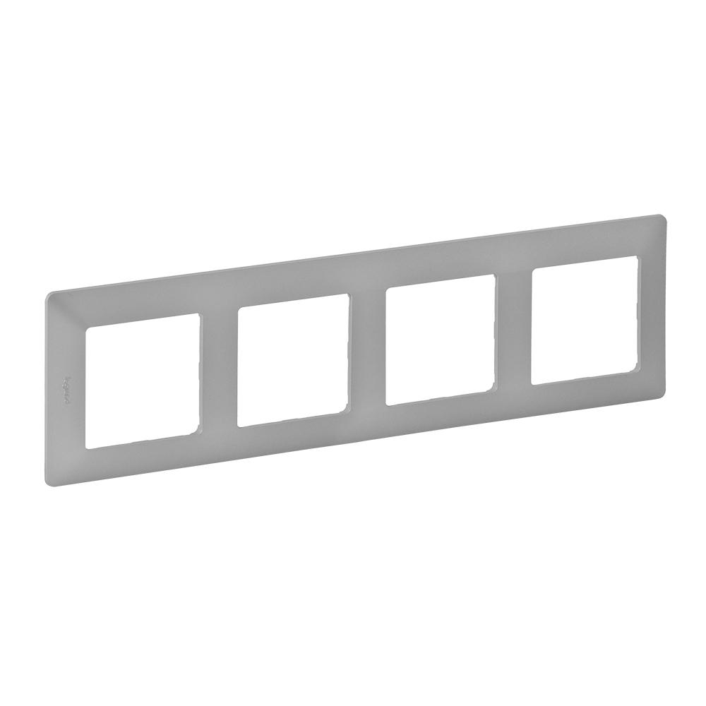Рамка Legrand Valena Life 4-постовая Алюминий (754134)