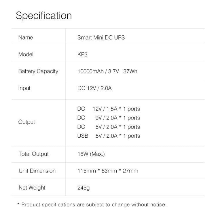 Безперебійник ONU GEPON mini UPS Marsriva для роутера DC 5-12V 18W 10000 mAh (11401808) - фото 10