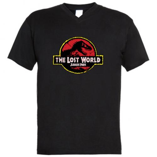 Футболка мужская с V-образным вырезом с надписью "Jurassic Park" 2XL (8800419-2-152757-XXL)