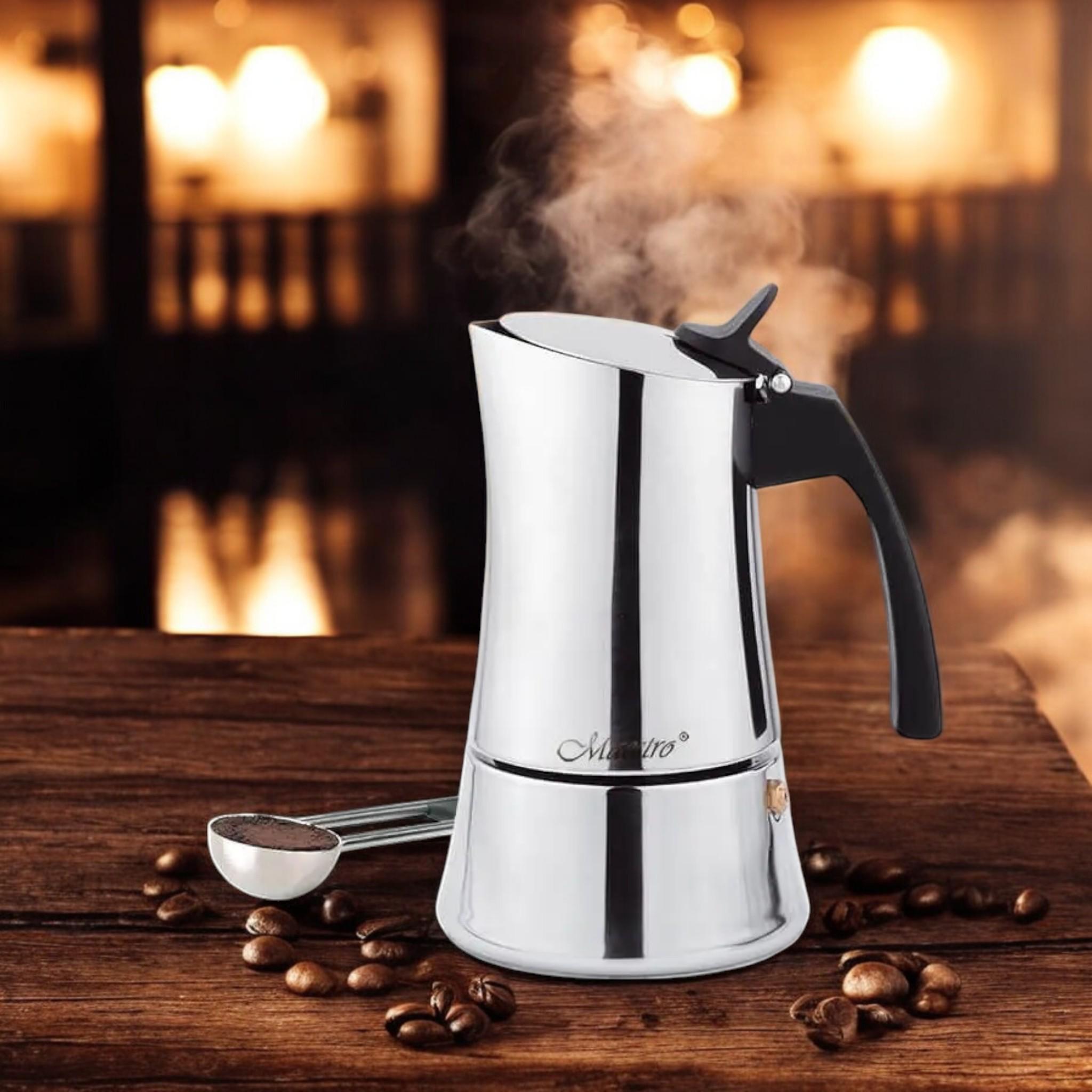 Кофеварка гейзерная Espresso Moka Maestro MR-1668-2 на 2 чашки из нержавеющей стали 100 мл Silver (G_MR1666/2Silver) - фото 5 Кофеварка гейзерная Espresso Moka Maestro MR-1668-2 на 2 чашки из нержавеющей стали 100 мл Silver (G_MR1666/2Silver) - фото 5