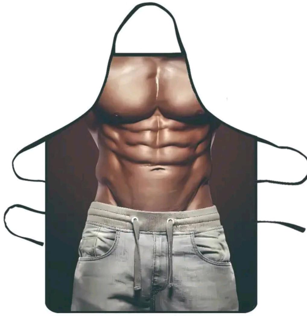 Фартук с приколом мужчина в джинсах и голым торсом 80x60 см Разноцветный (50148) Фартук с приколом мужчина в джинсах и голым торсом 80x60 см Разноцветный (50148)