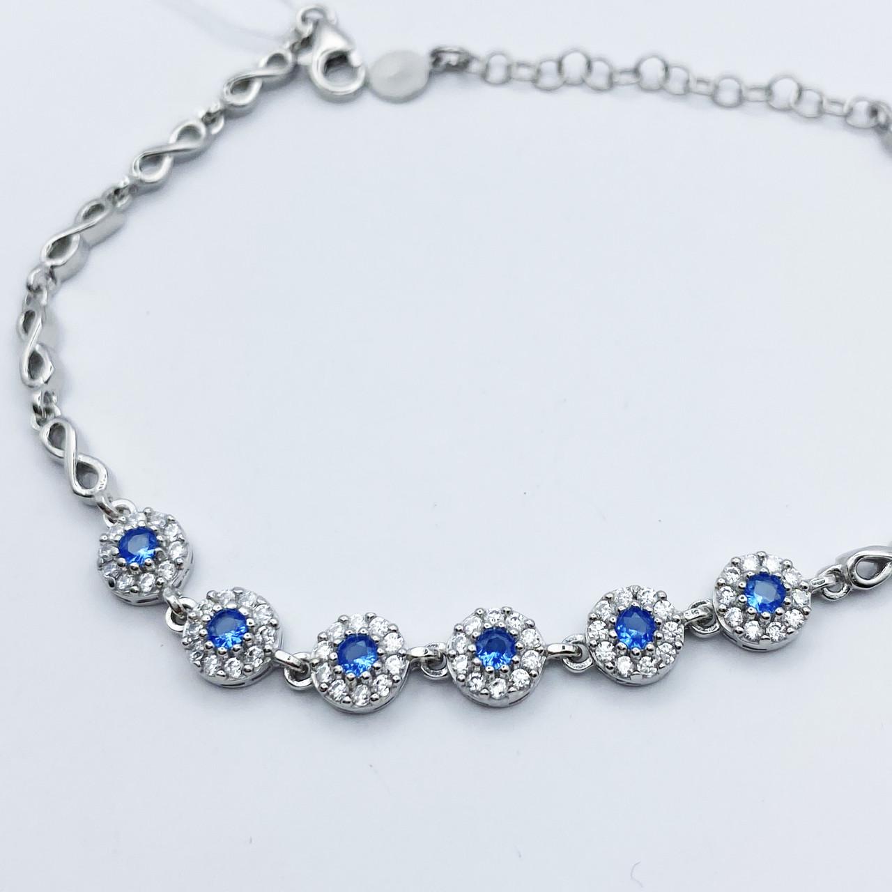 Браслет серебряный с кубическим цирконием Бесконечность р. 16-3 см 6,2 г