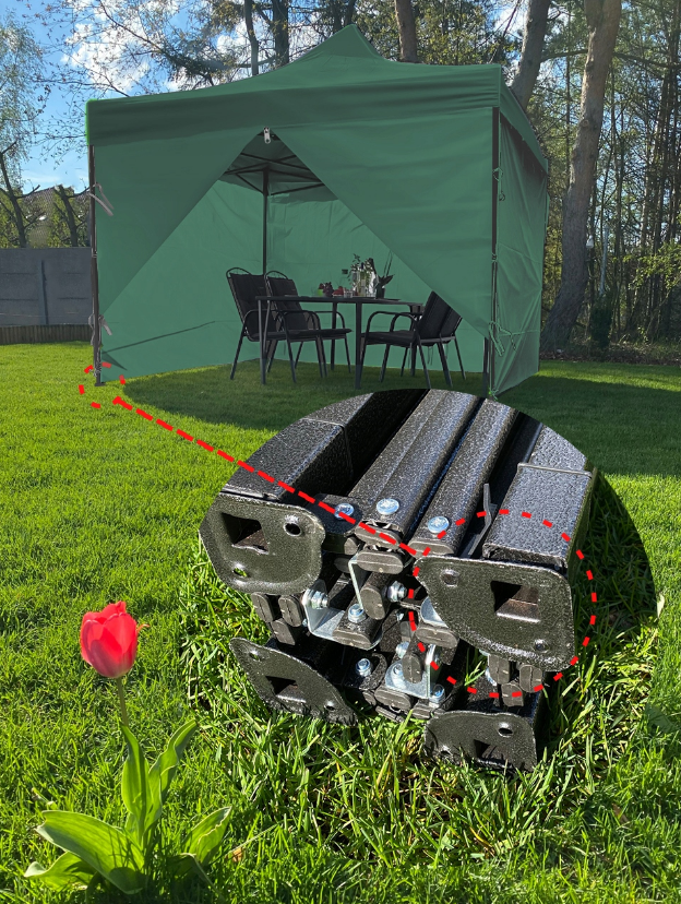 Павильон садовый Maltec 3х3 м 4 стены Зеленый (2237385647) - фото 10