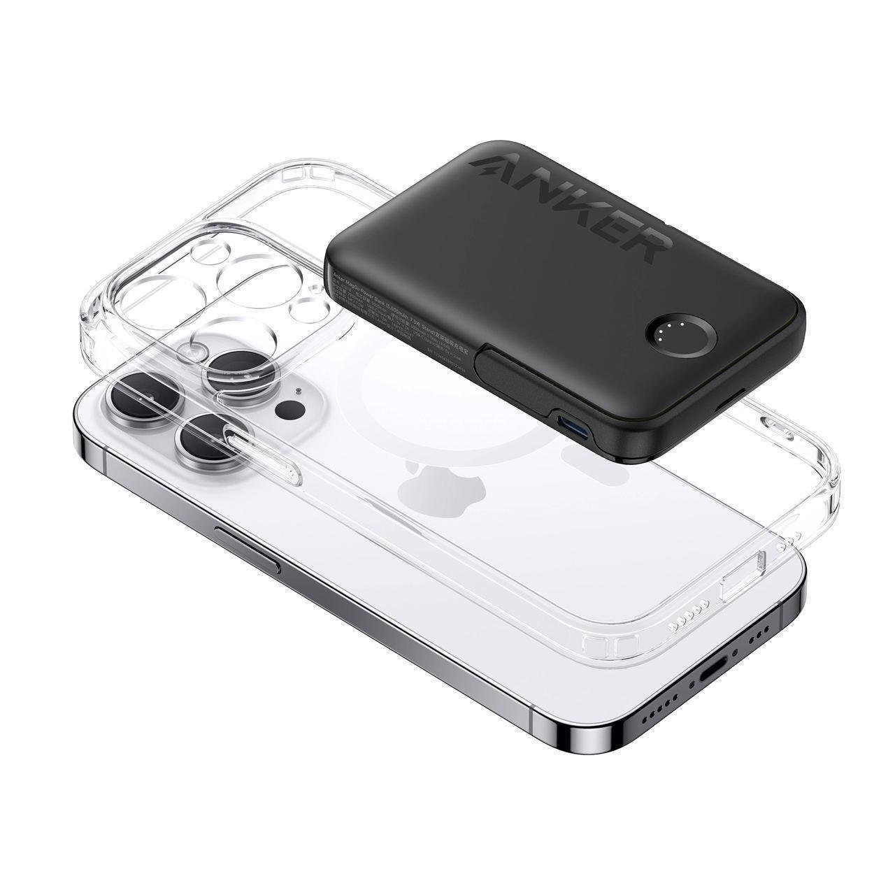 Повербанк магнітний Magsafe Anker A1618 5000 mAh для iPhone з підставкою для телефона Чорний (26389464) - фото 8 Повербанк магнітний Magsafe Anker A1618 5000 mAh для iPhone з підставкою для телефона Чорний (26389464) - фото 8