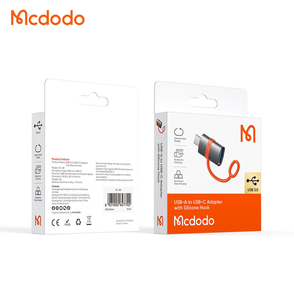 Адаптер Mcdodo OT-3810 USB-A to USB-C Adapter with Silicone Hook - фото 2