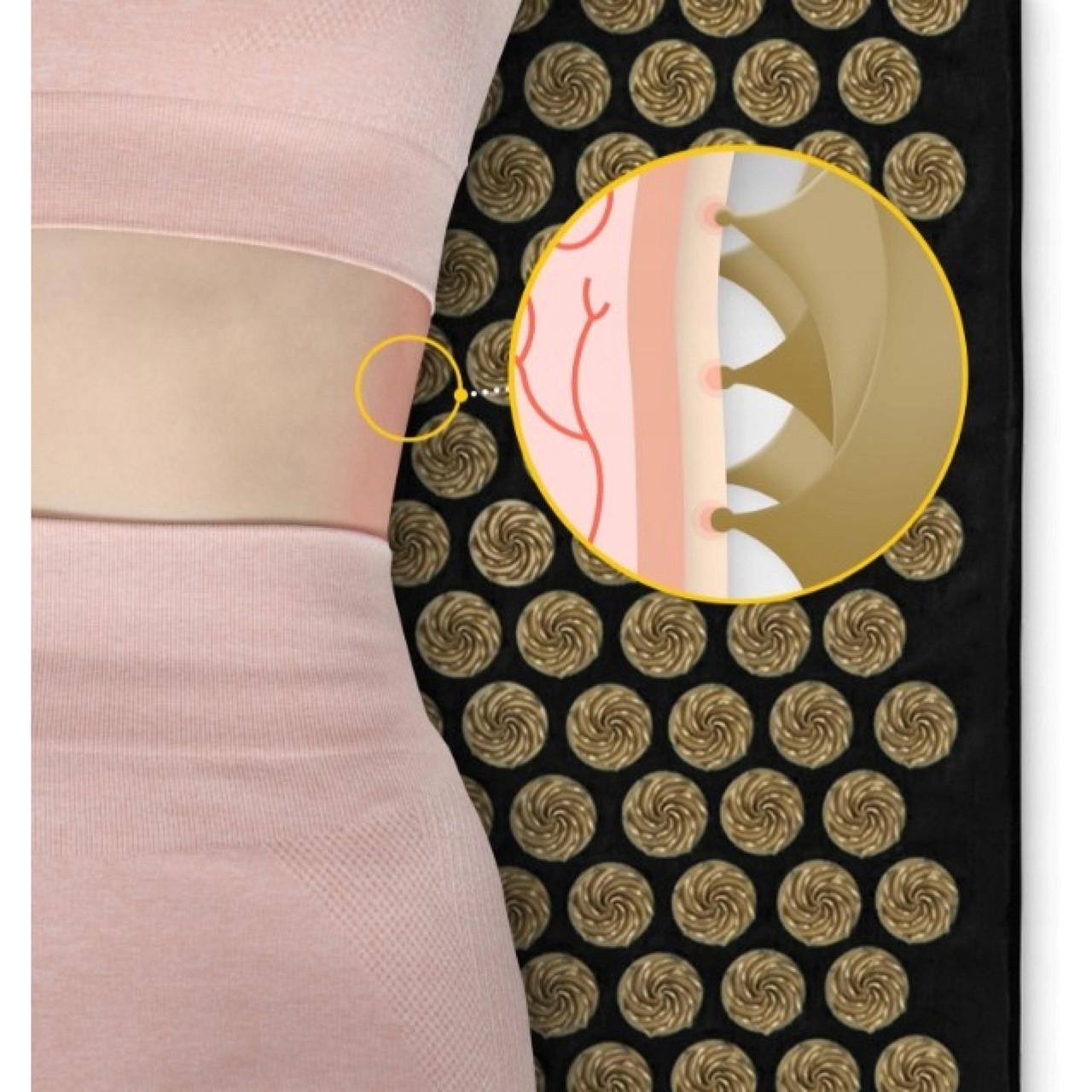 Коврик акупунктурный с подушкой 4fizjo Ergo Mat XL Аппликатор Кузнецова Black/Gold (P-5907739313843) - фото 2 Коврик акупунктурный с подушкой 4fizjo Ergo Mat XL Аппликатор Кузнецова Black/Gold (P-5907739313843) - фото 2