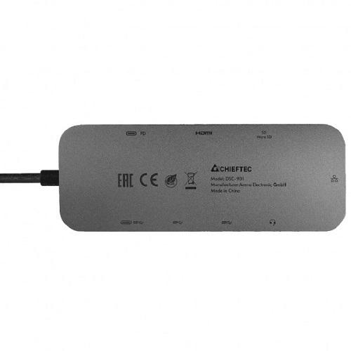 Док-станция Chieftec DSC-901 USB3.2 Type-C HDMI/USB 3.2x2/RJ45/USB-C/SD/TF/PD 80W - фото 6