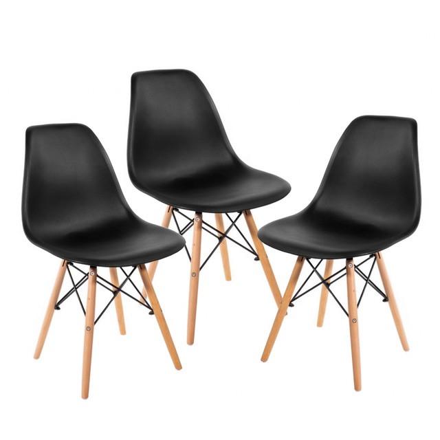 Кресло для кухни на ножках Bonro B-173 FULL KD 3 шт. Черный (2375563135)