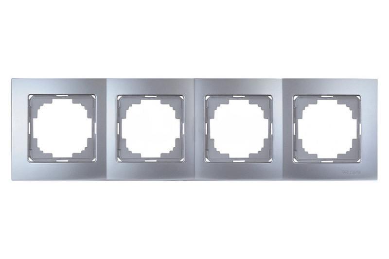 Рамка четырехместная горизонтальная Nilson Touran Серебряный (00000011923)